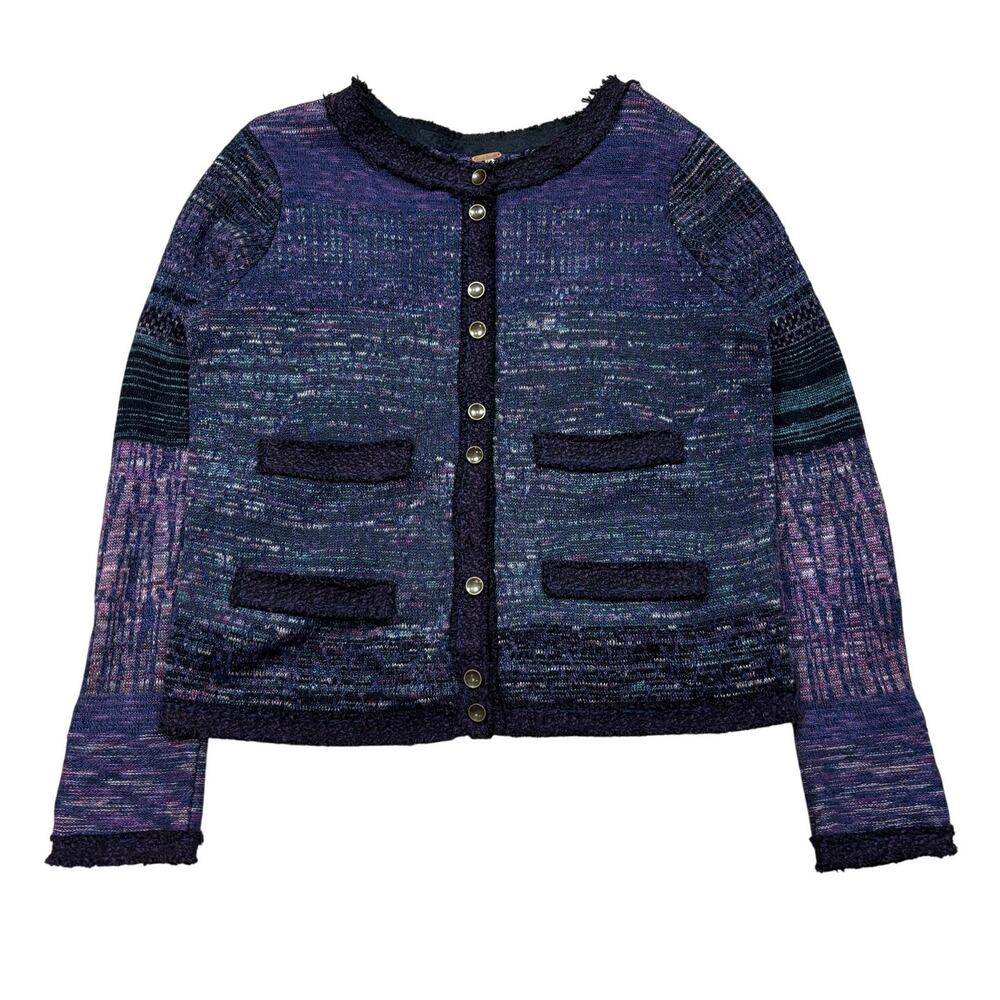 Free People Wool Silk Angora Knit Cardigan Sweater Women's Medium